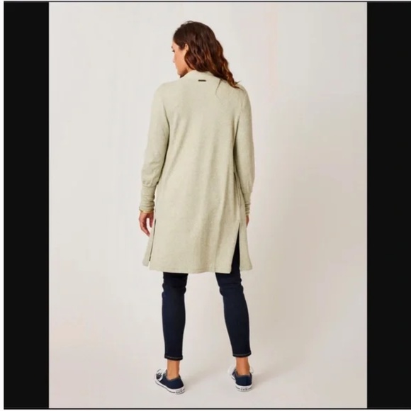 Carve Designs Sz XL Cozy Soft Open Front Cardigan Topper Pale Green Heather - Picture 2 of 11